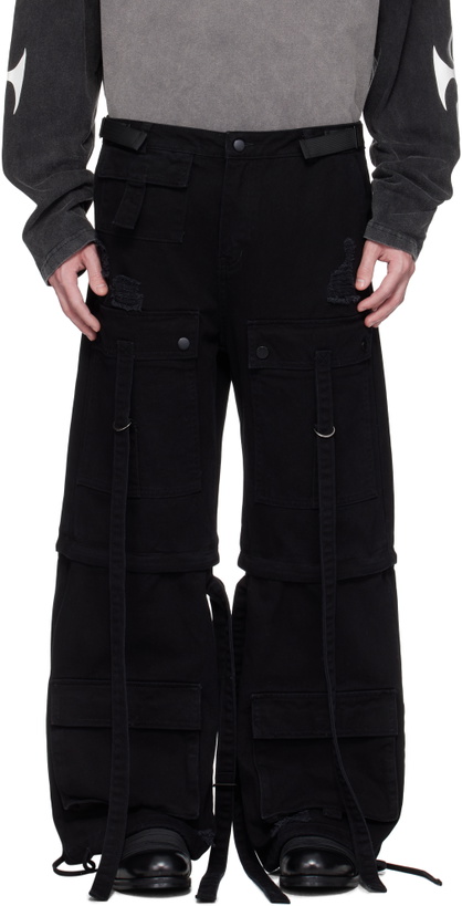 Photo: KUSIKOHC Black Straps Cargo Pants