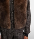 Moncler Grenoble Faite shearling-trimmed virgin wool down ski jacket