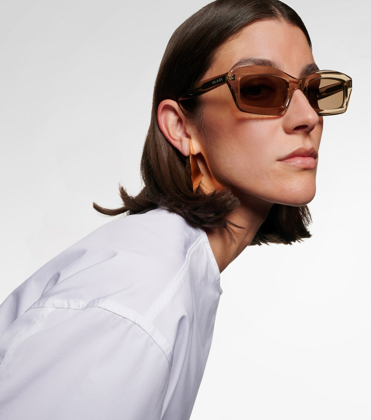 Alaïa Lettering Logo rectangular sunglasses