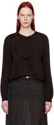 LEMAIRE Brown Layered Cardigan