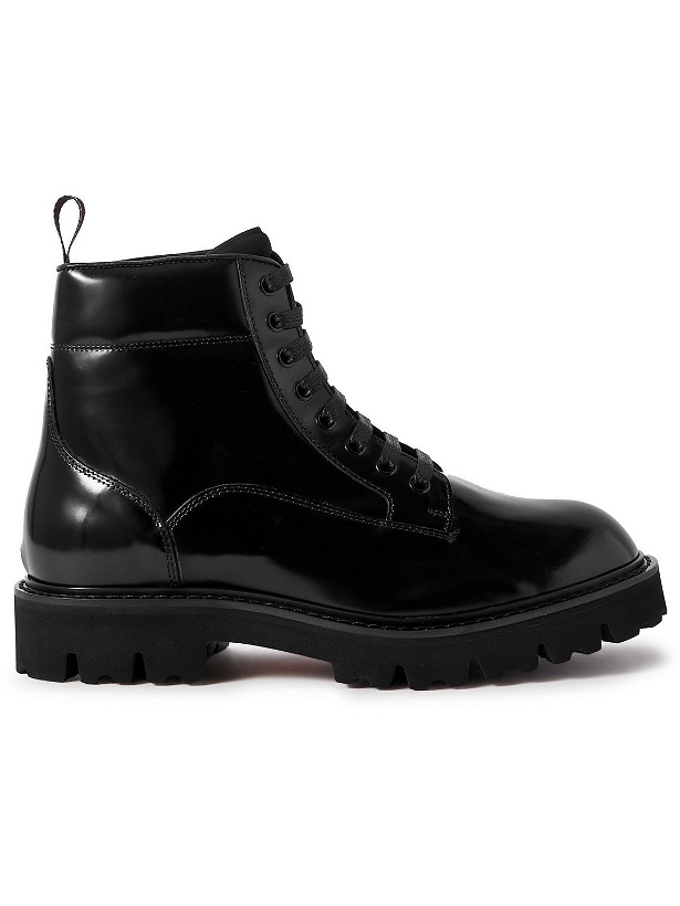 Photo: Paul Smith - Dizzie Patent-Leather Lace-Up Boots - Black