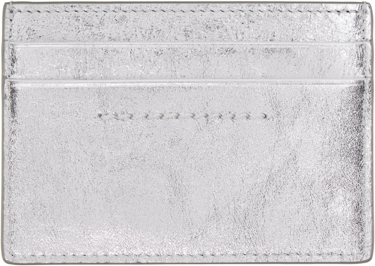 MM6 Maison Margiela Silver Numeric Leather Card Holder
