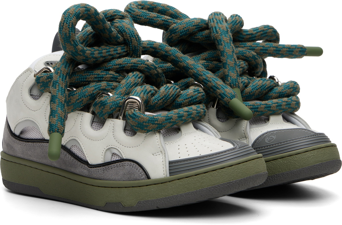 Lanvin Gray Curb Snake Sneakers