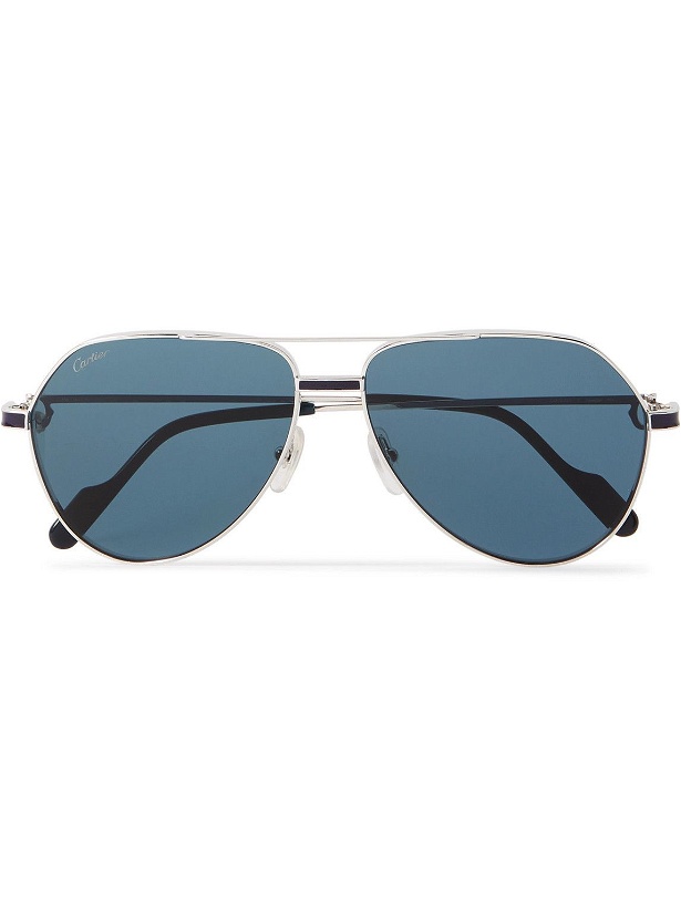 Photo: Cartier Eyewear - Aviator-Style Silver-Tone Sunglasses