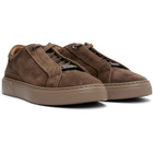 BOSS Taupe Gary Suede Sneakers