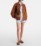 Miu Miu Logo striped cotton shorts