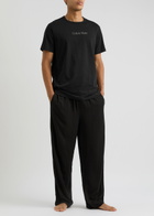 Calvin Klein Logo-embroidered Cotton Pyjama top Black
