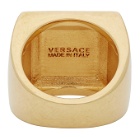 Versace Gold Address Plate Square Ring