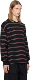Juun.J Black Pin Stripe Long Sleeve T-shirt
