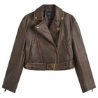 Weekend by Max Mara Women's Leather Jacket in Dark Bown