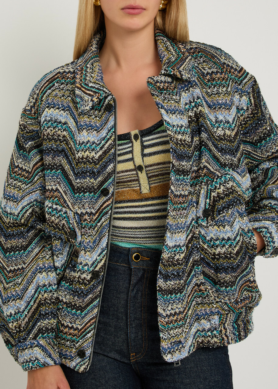 Missoni Zigzag Metallic-knit Jacket Multicoloured