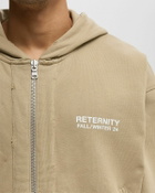 Reternity RIBBED ZIP-HOODIE Beige Mens Hoodies/Zipper