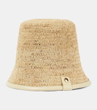Jacquemus Le Bob Soli logo raffia bucket hat
