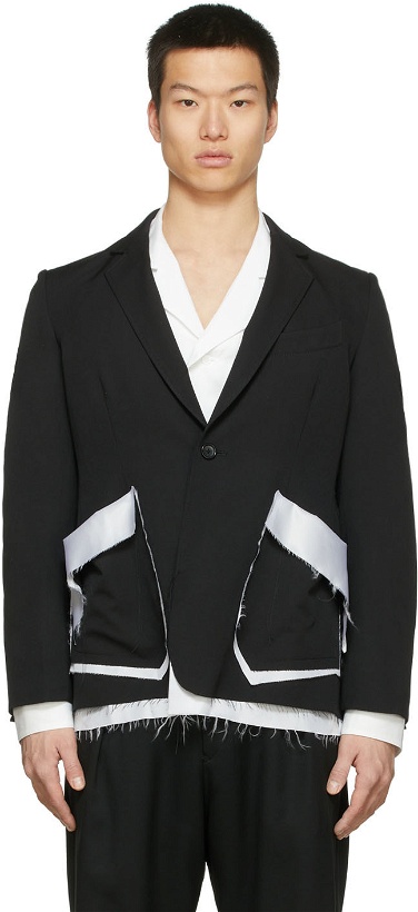 Photo: Sulvam Black & White Classic Short Blazer