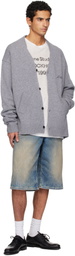 Acne Studios Gray Wool V-Neck Cardigan