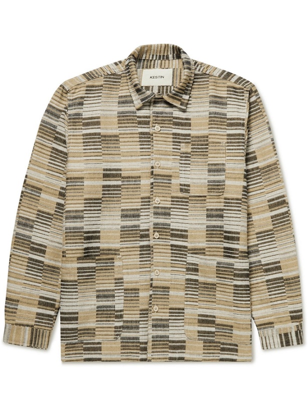 Photo: Kestin - Ormiston Convertible-Collar Cotton-Jacquard Shirt Jacket - Neutrals