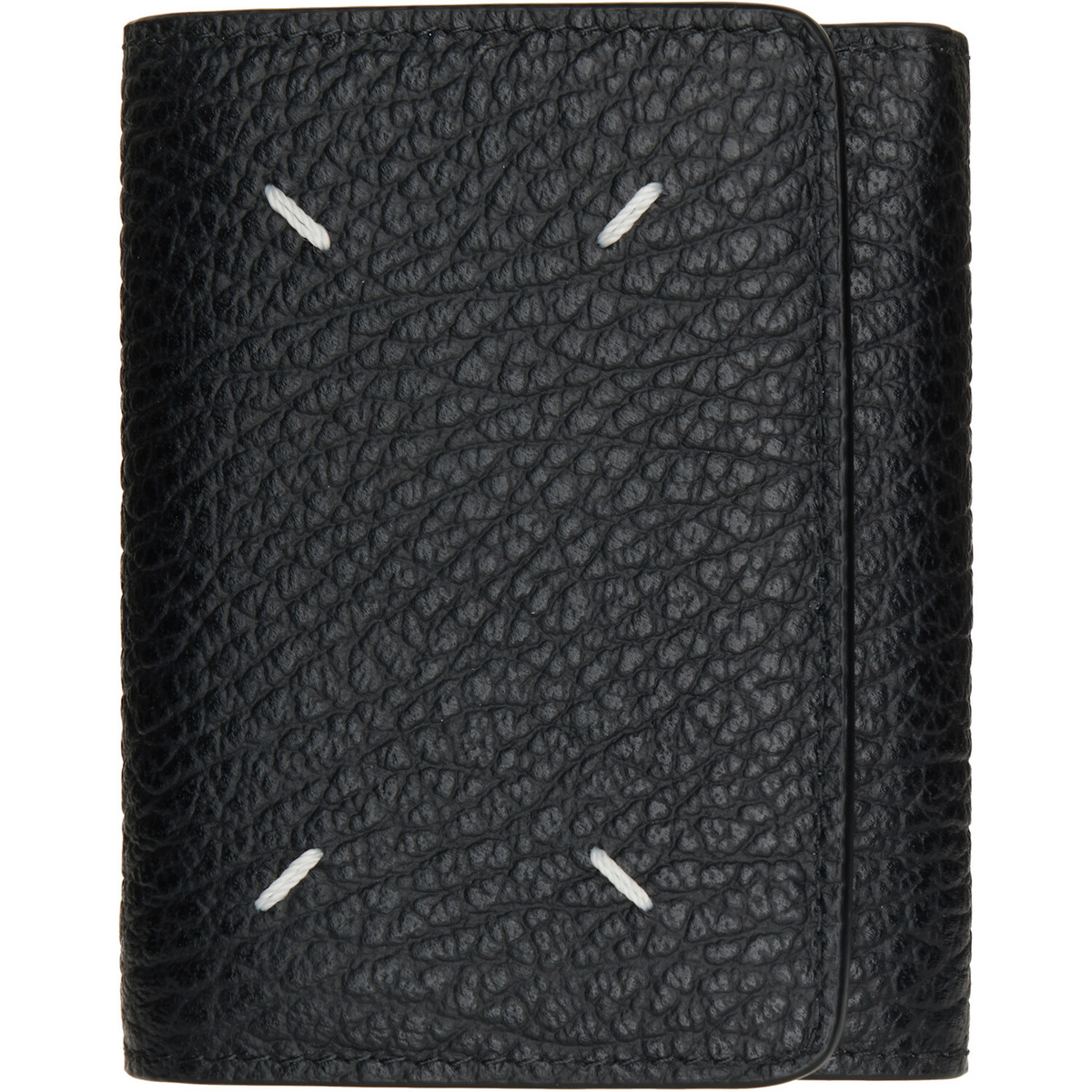 Maison Margiela Black Four Stitches Trifold Wallet