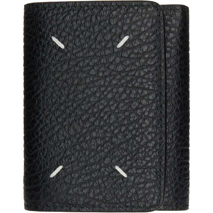 Photo: Maison Margiela Black Four Stitches Trifold Wallet