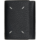 Maison Margiela Black Four Stitches Trifold Wallet