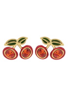 Coach Cherry Enamelled Stud Earrings - Red - One Size