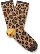 KAPITAL - Smiley Leopard-Jacquard Cotton-Blend Socks