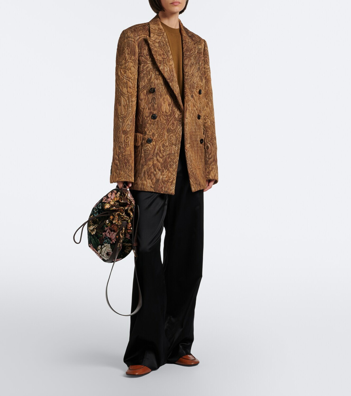 Dries Van Noten Medium floral bucket bag