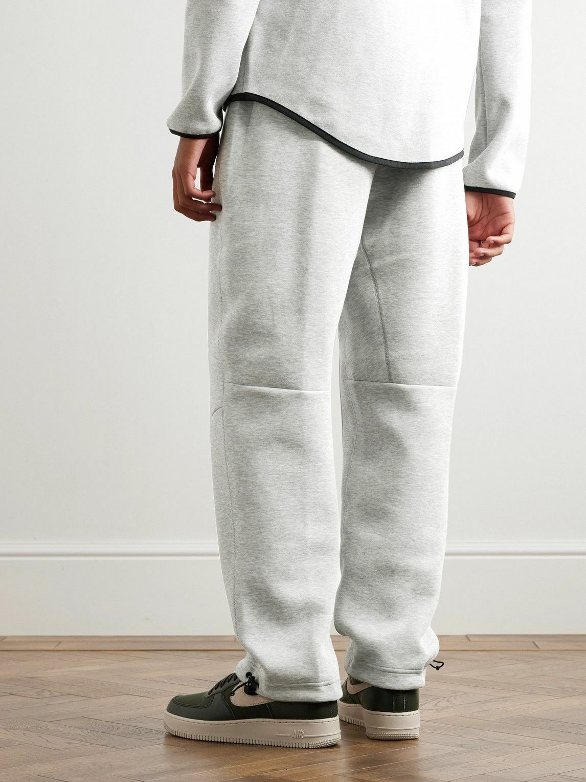 Solo Swoosh Tapered Logo-Embroidered Cotton-Blend Jersey Sweatpants