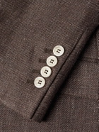 Brunello Cucinelli - Linen, Wool and Silk-Blend Blazer - Brown