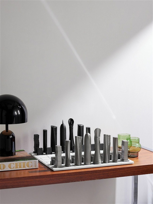 Photo: Skyline Chess - Doha Stainless Steel and Marble Chess Set