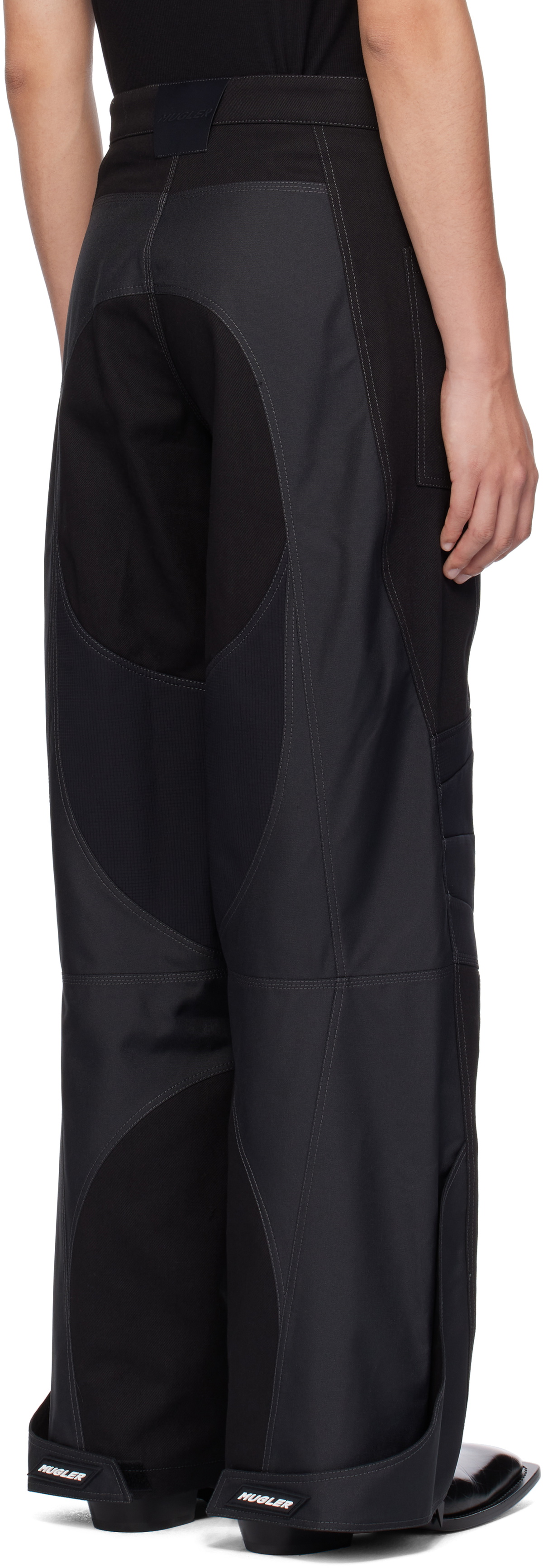 Mugler Black Technical Fabric Trousers
