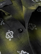 AMIRI - Bandana-Print Checked Cotton-Blend Twill Shirt - Green