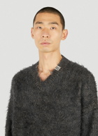 Brushed Knit Sweater in Grey