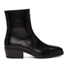 Lemaire Black Leather Zipped Boots