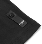 Fendi - Slim-Fit Appliquéd Cotton T-Shirt - Men - Black