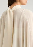 Chloe Ruffled Cape-effect Silk-georgette top White