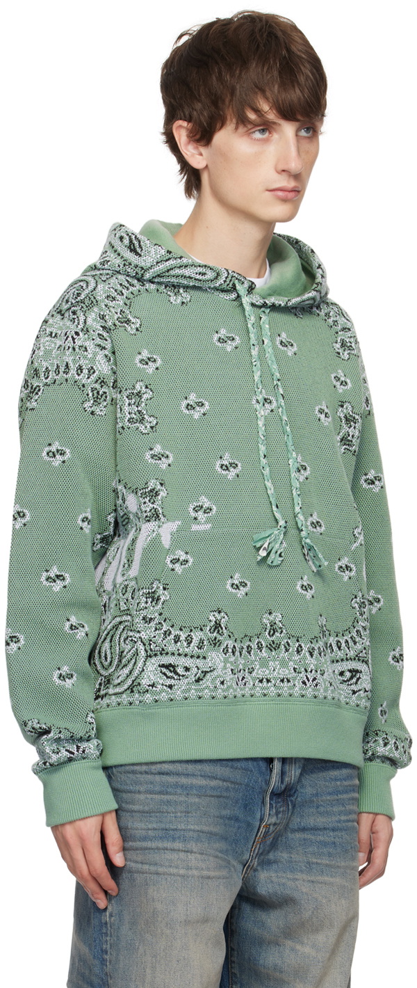 AMIRI アミリ パーカー BANDANA HOODIE AMIRI: Black & White Bandana Hoodie | SSENSE