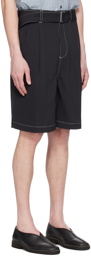 YOKE Black Belted Shorts