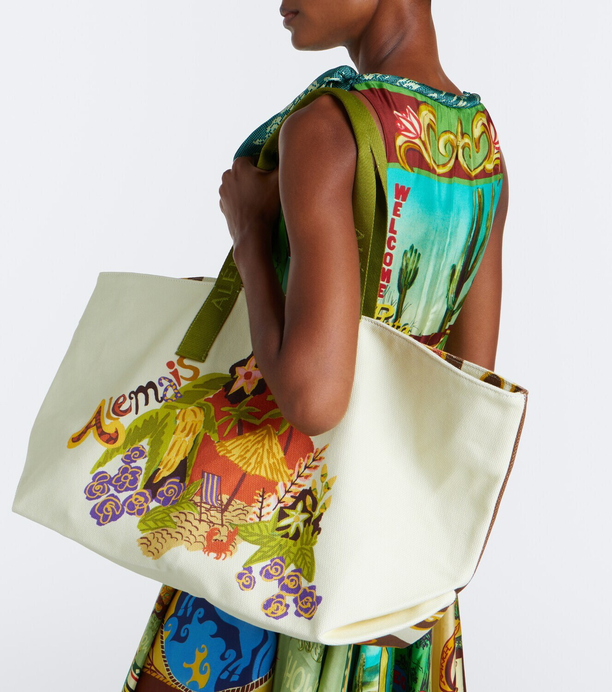 Alémais Island Cove printed cotton canvas tote bag