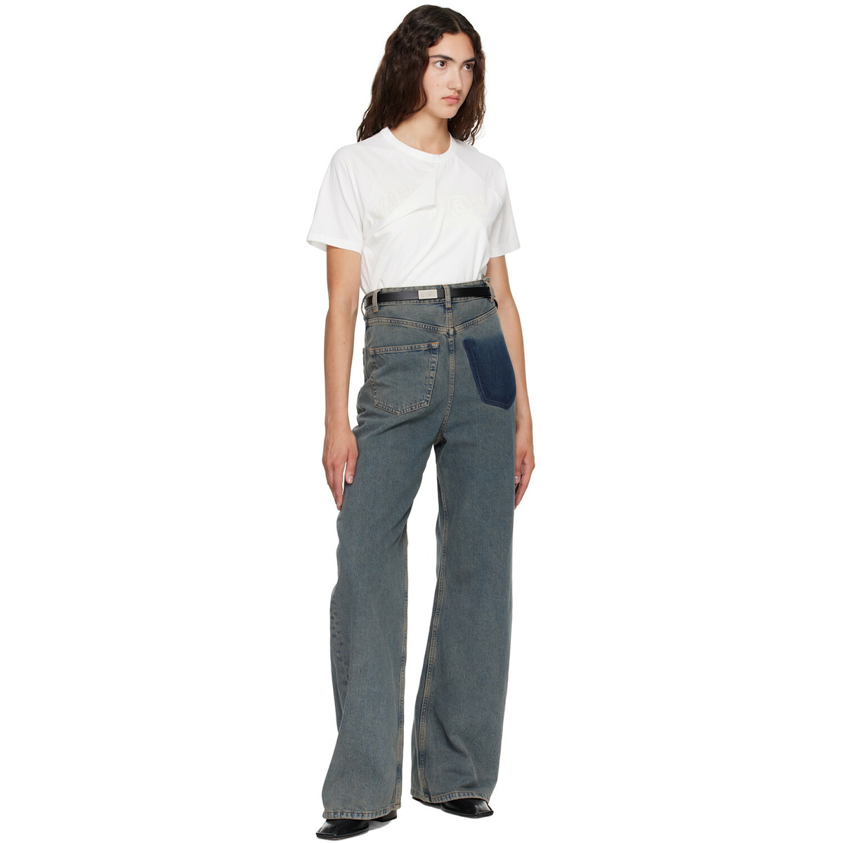 MM6 Maison Margiela Black Numeric Mini Calf Leather Belt