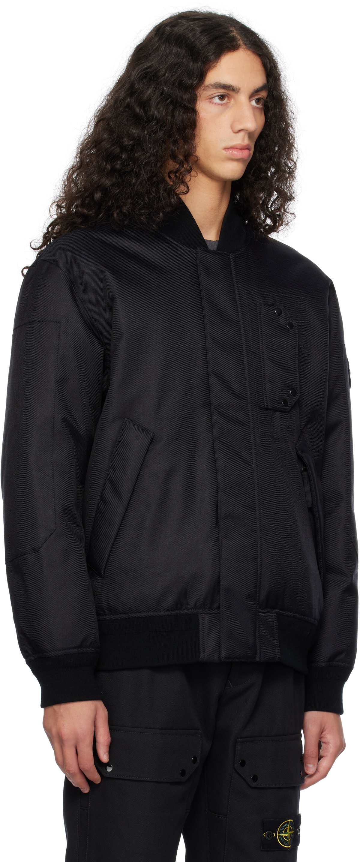 STONE  NO COLLAR JACKET ブラック 別注 STRETCHED HYBRID NO COLLAR JACKET(0 BLACK): White