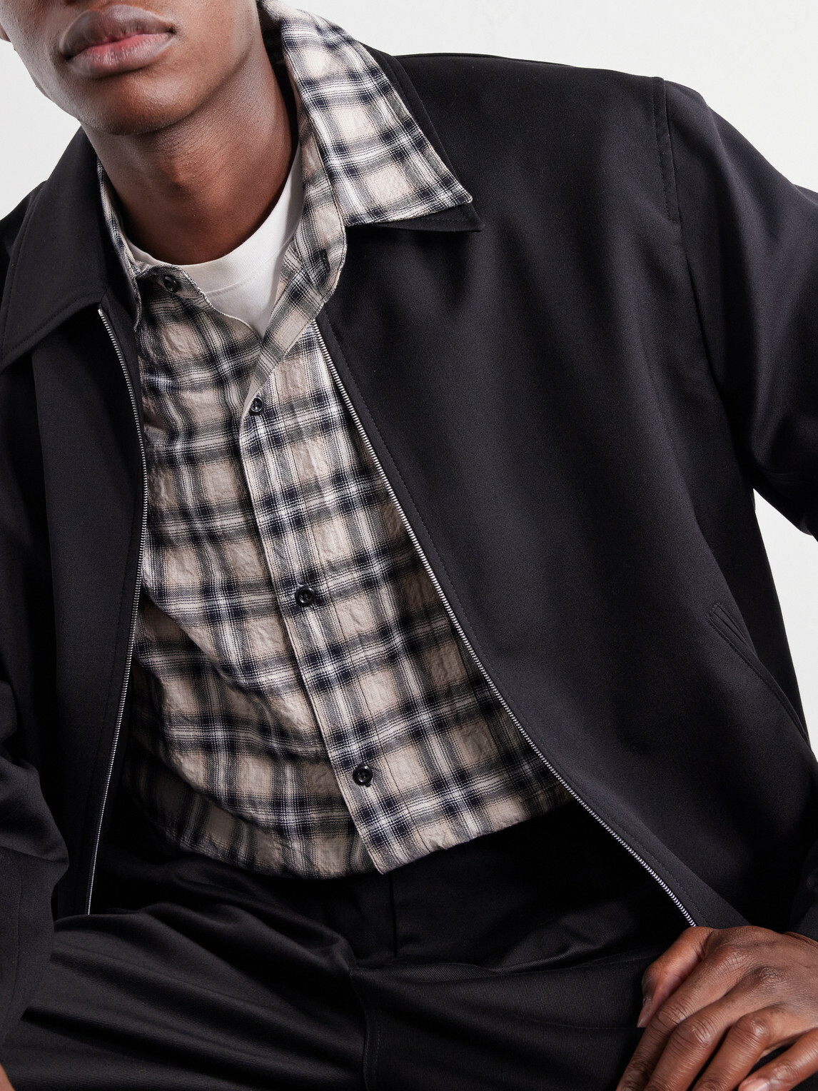 NAHMIAS - Checked Cotton-Blend Seersucker Shirt - Neutrals