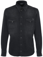 DOLCE & GABBANA - Washed Denim Shirt W/logo