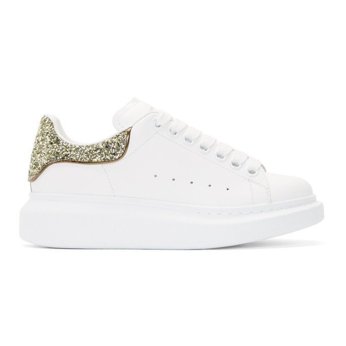 Alexander McQueen White/Gold Leather Oversized Sneakers Size 40 Alexander  McQueen | The Luxury Closet