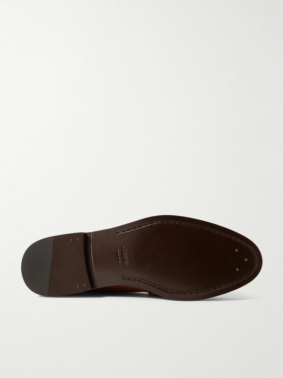 CELINE - Polished-Leather Penny Loafers - Brown