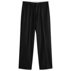 Carter Young Men's Flat Front Trouser in Black Ash Pinstripe