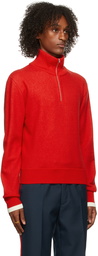 Maison Margiela Red Half-Zip Turtleneck