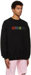 VETEMENTS Black Crystal Logo Sweatshirt