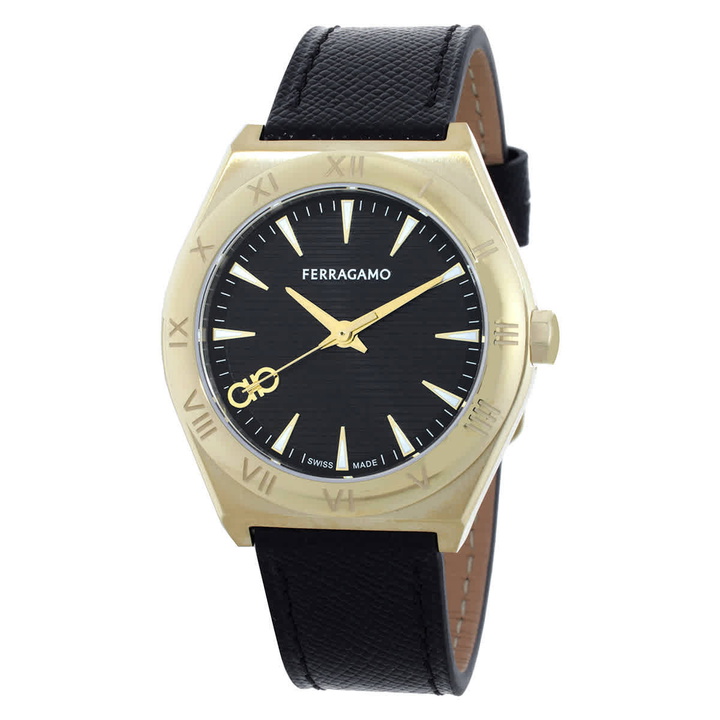 Photo: Ferragamo Vega Upper East Quartz Black Dial Ladies Watch SFZB00124