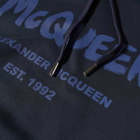 Alexander McQueen Men's Grafitti Logo Popover Hoody in Navy/Cobalt
