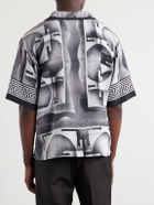 Versace - Camp-Collar Printed Silk-Crepe De Chine Shirt - Black